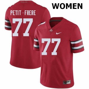Women's Ohio State Buckeyes #77 Nicholas Petit-Frere Red Nike NCAA College Football Jersey Official TYL5744LG